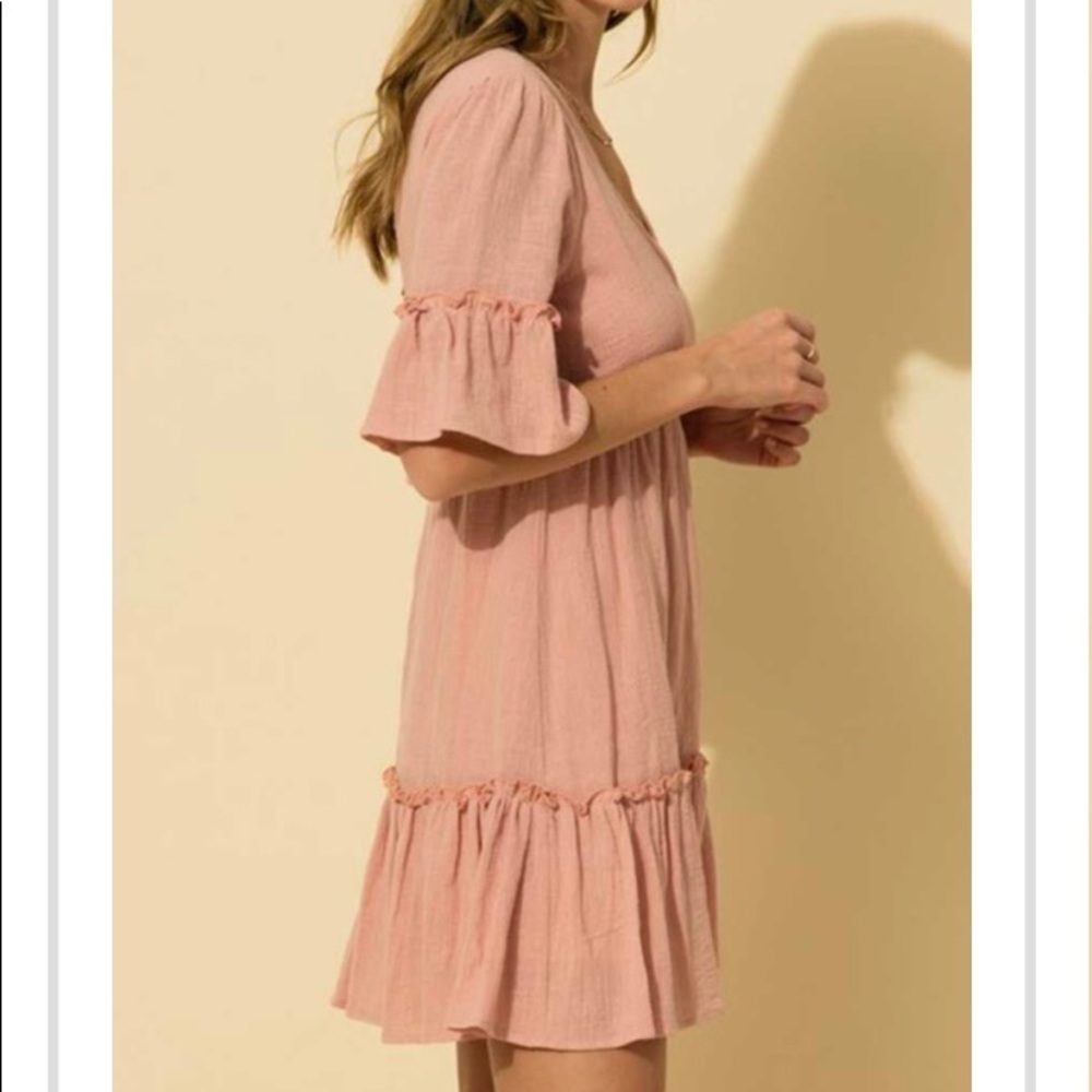RESTOCKED NWT! BoHo V-Neck Dress With Open Back! - Picture 3 of 6